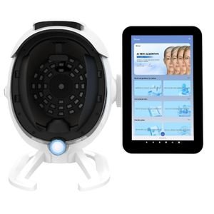 AI skin analyzer device with imaging dome and touch screen tablet